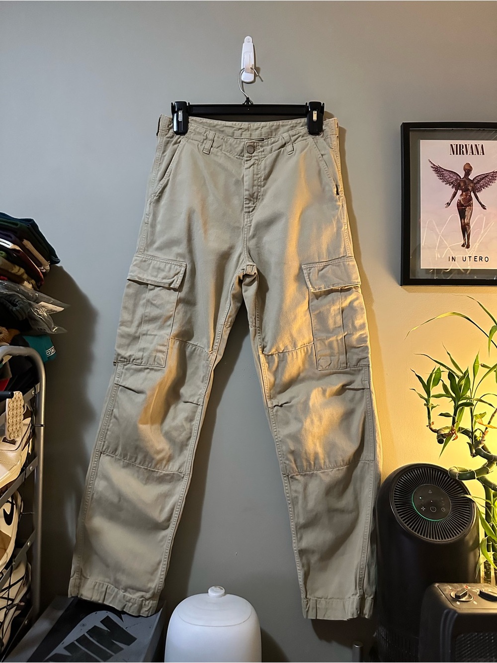 Carhartt WIP Tan Cargo Pants with Utility Pockets
